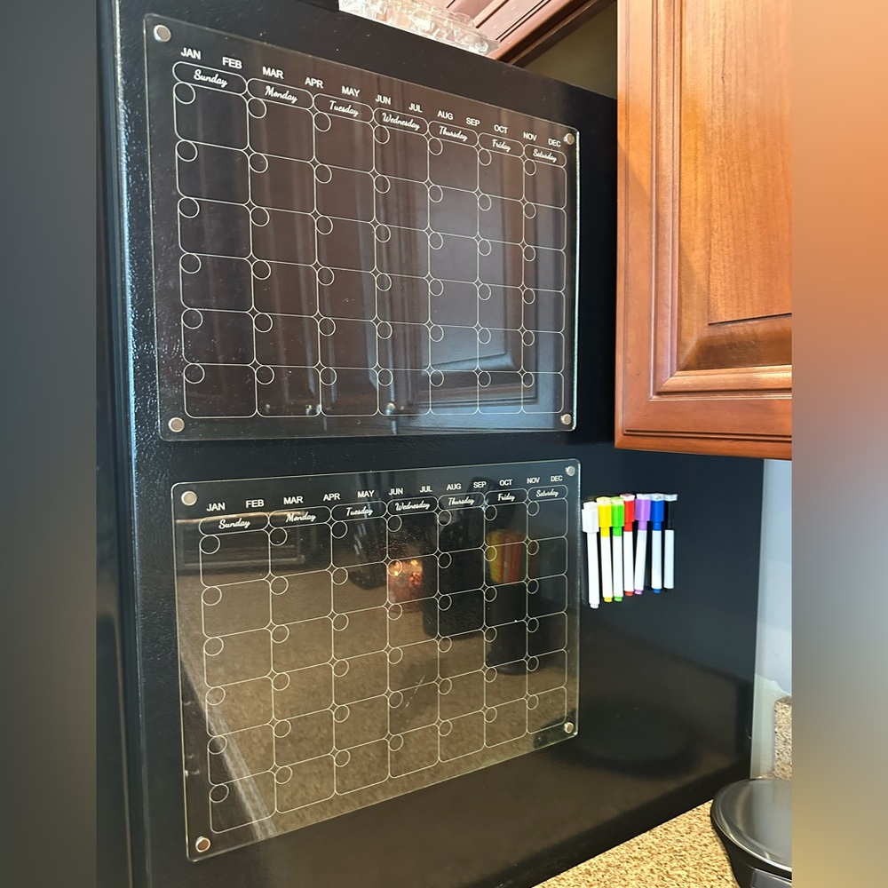 Magnetic Clear Acrylic Calendar Set with Markers